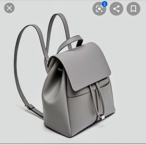 ZARA Small Minimalistic Gray Backpack LIKE NEW